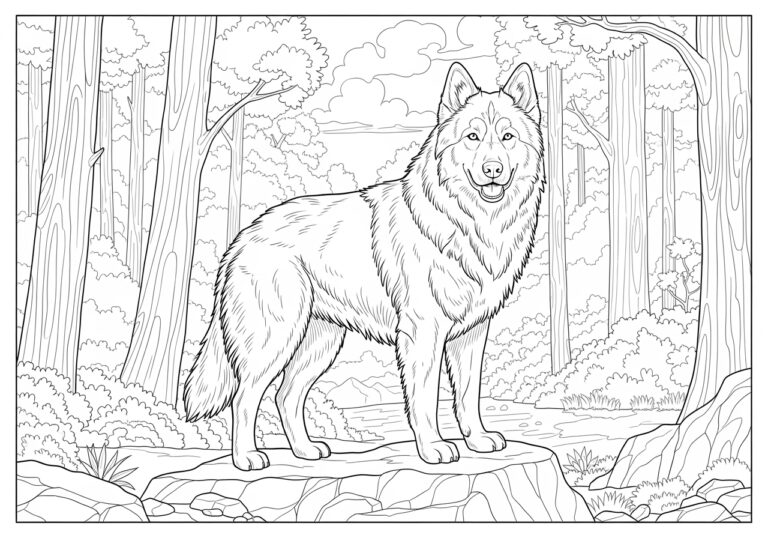 Realistic Dog Coloring Pages: Printable and Detailed