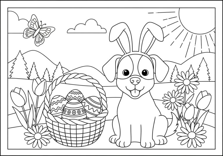 Dog Easter Coloring Pages: Printable Fun for Kids