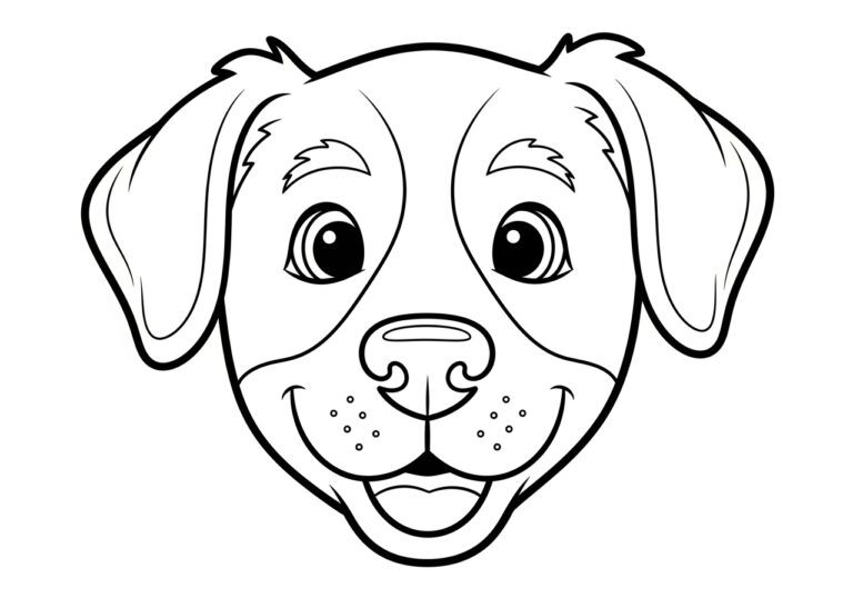 Dog Face Coloring Page: Fun and Creative Printable for Kids