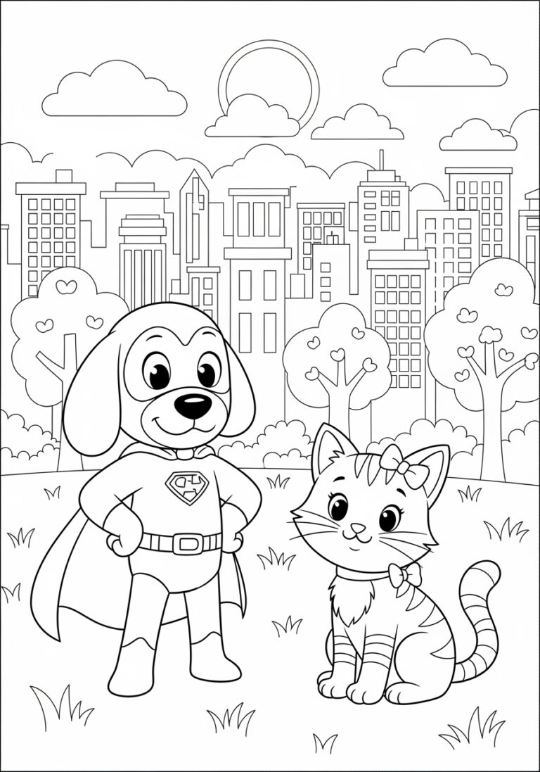 Dog Man and Lil’ Cat Coloring Page Dog Man and Lil’ Cat Coloring Page