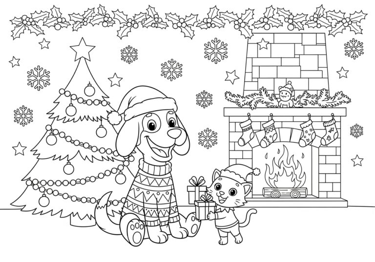 Dog Man Christmas Coloring Pages