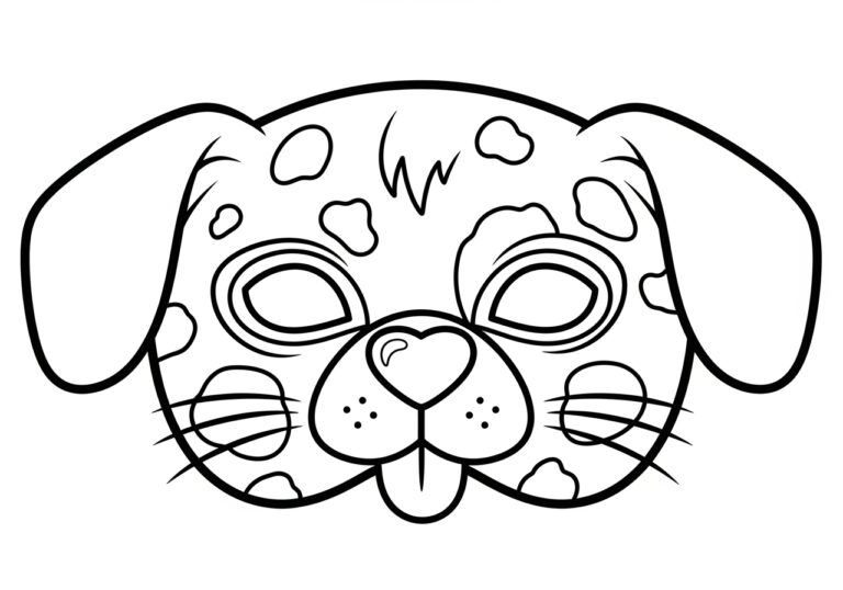 Dog Mask Coloring Page