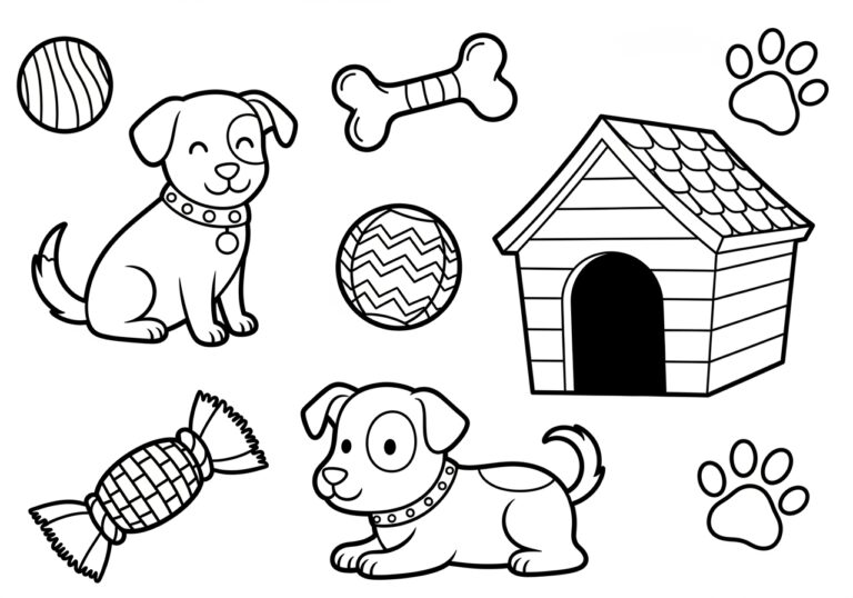 Fun and Creative Dog Toy Coloring Pages for Kids