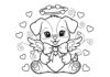 Adorable Dog Valentine Coloring Pages for Kids