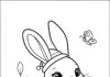 Easy Cute Bunny Coloring Page