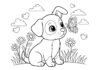Easy Cute Dog Coloring Pages
