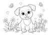 Easy Cute Puppy Coloring Pages for Kids