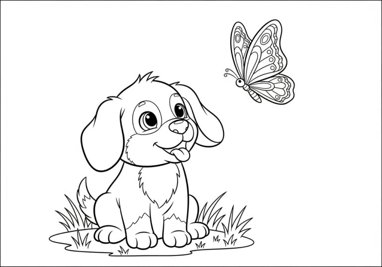 Easy Puppy Coloring Pages: Fun and Simple Designs for Kids