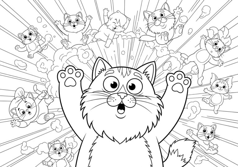 Exploding Kitten Coloring Page Exploding Kitten Coloring Page
