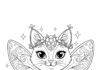 Fairy Cat Coloring Page to Print Out and Color