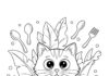Funny Cat Coloring Page to Print Out and Color