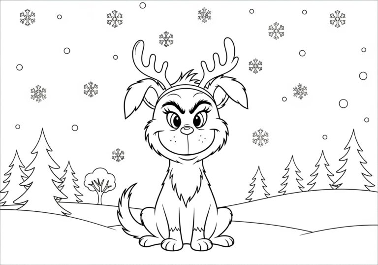 Grinch Dog Coloring Page for Kids Grinch Dog Coloring Page for Kids