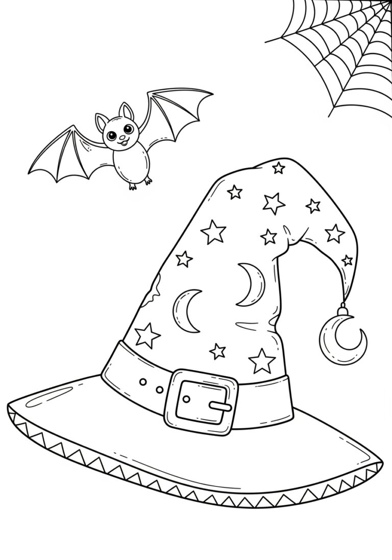Halloween Witch Hat Coloring Page