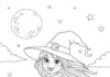 Halloween Witch Picture to Print and Color