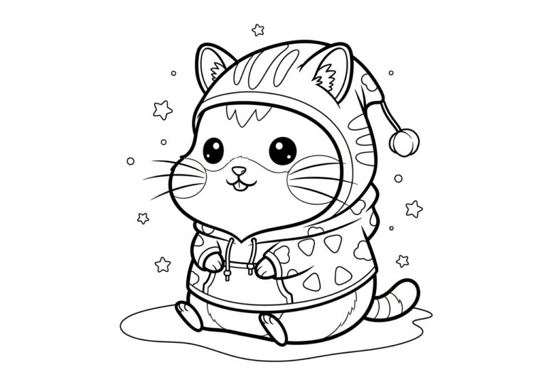 Hamster Kitty Coloring Page to Print Out and Color Hamster Kitty Coloring Page to Print Out and Color