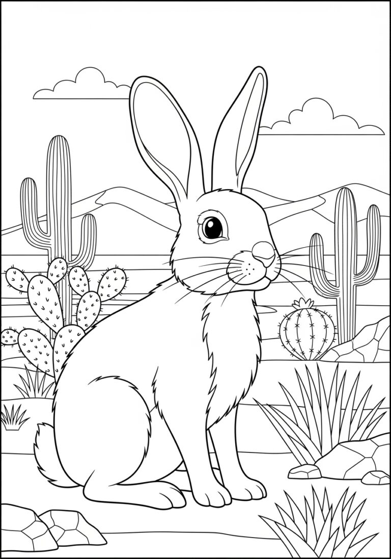 Jack Rabbit Coloring Page to Print Out and Color