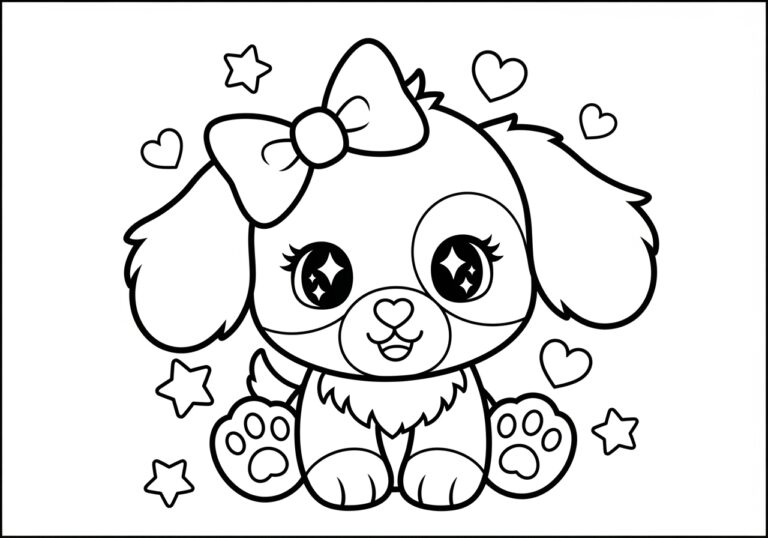 Kawaii Dog Coloring Pages: Adorable Printable Fun Kawaii Dog Coloring Pages: Adorable Printable Fun