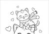Kitty Cat Coloring Page to Print Out and Color