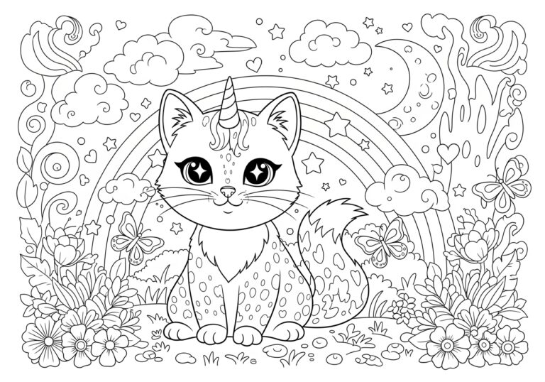 Kitty Corn Coloring Page