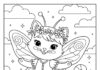 Kitty Fairy Coloring Page to Print and Color