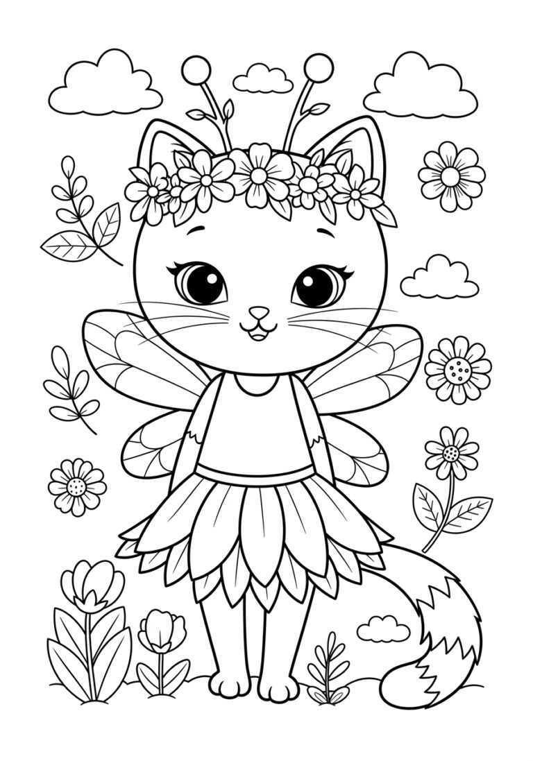 Kitty Fairy Gabby’s Dollhouse Coloring Page