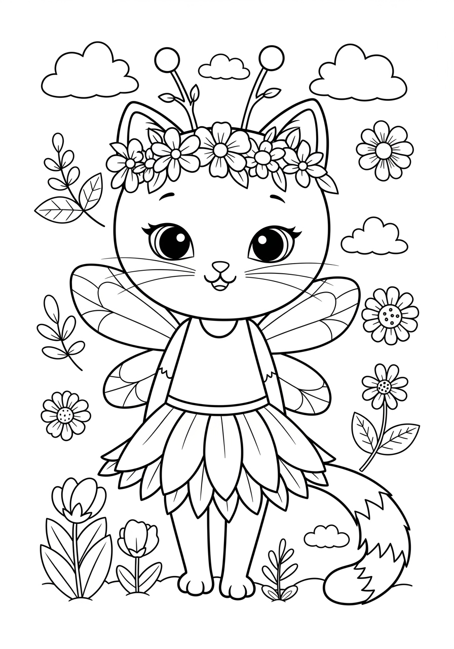 Kitty Fairy Gabby #39 s Dollhouse Coloring Page to Print Kitty Fairy Gabby #39 s Dollhouse Coloring Page to Print