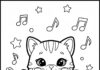 Kitty Kat Coloring Page to Print Out and Color