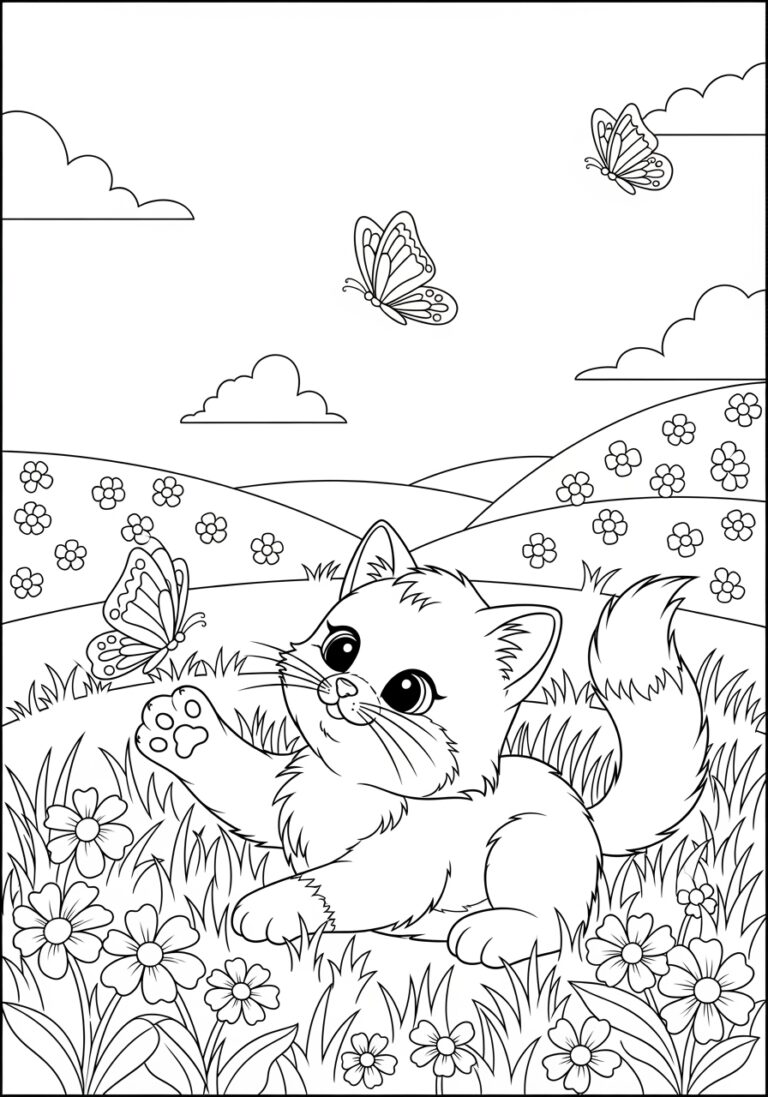 Kitty Picture to Print and Color