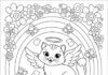 Lisa Frank Cat Coloring Page to Print Out and Color