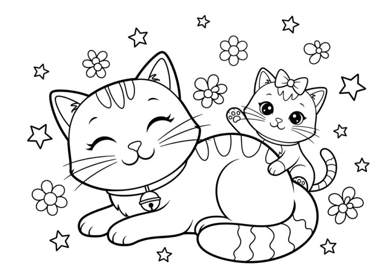 Little Cat Coloring Page to Print Out and Color