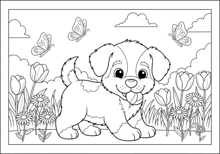 Little Dog Coloring Pages for Kids