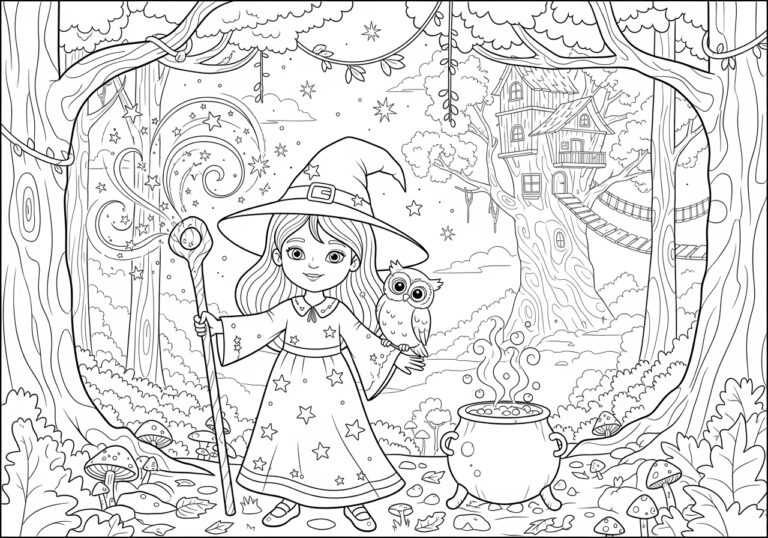 Little Witch Picture to Print Out and Color
