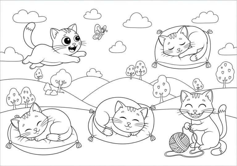 Lost Kitty Coloring Page to Print and Enjoy