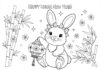 Lunar New Year Rabbit Coloring Page
