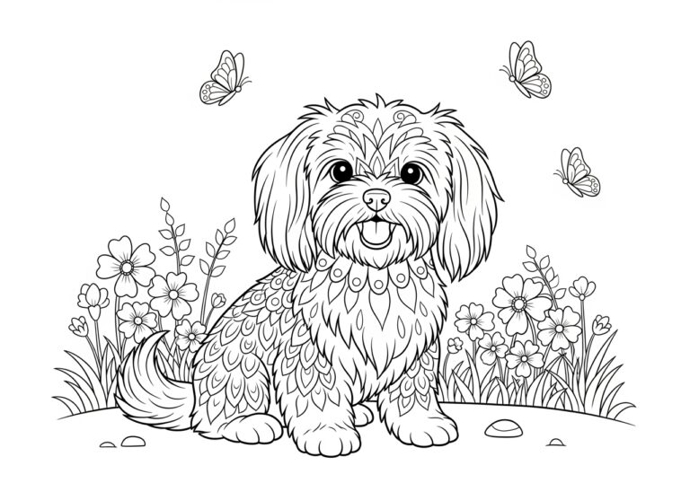Charming Maltese Dog Coloring Pages for Creative Fun Charming Maltese Dog Coloring Pages for Creative Fun