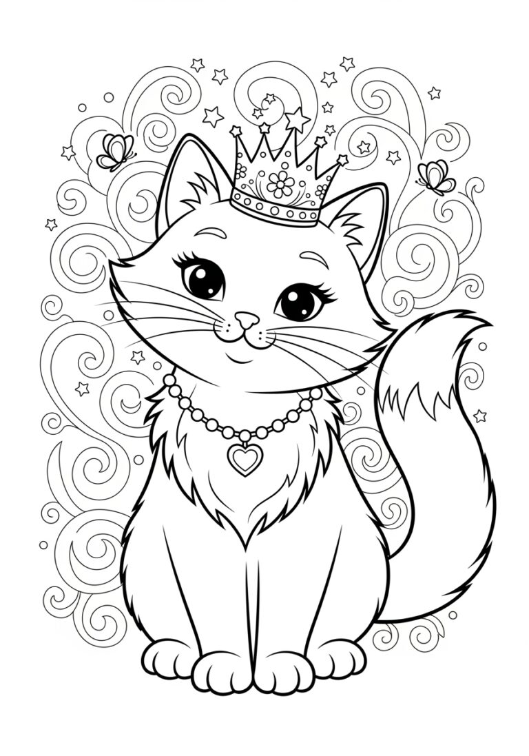 Marie Cat Coloring Page to Print Out and Color Marie Cat Coloring Page to Print Out and Color
