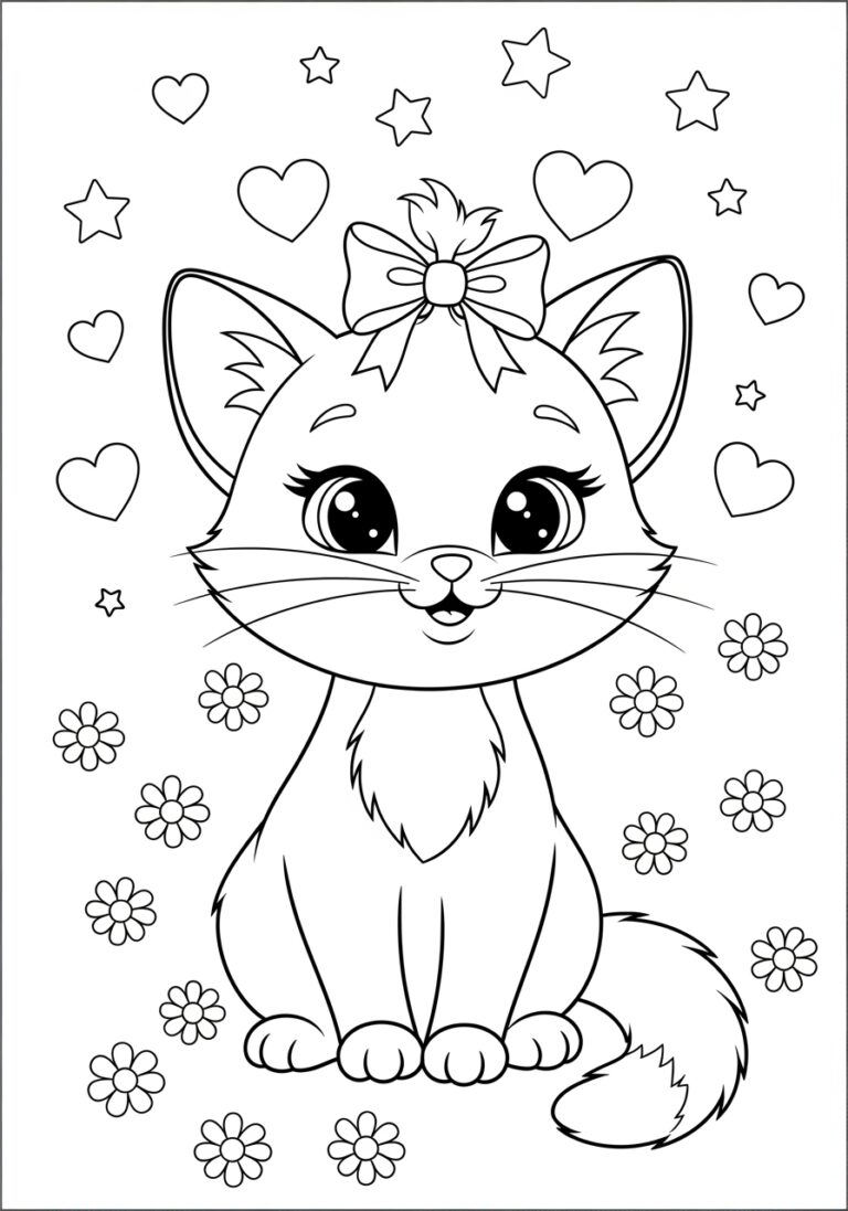 Marie the Cat Coloring Page to Print Out and Color