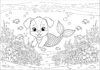 Dive into Fun with Mermaid Puppy Coloring Pages!