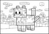 Minecraft Cat Coloring Page to Print and Color