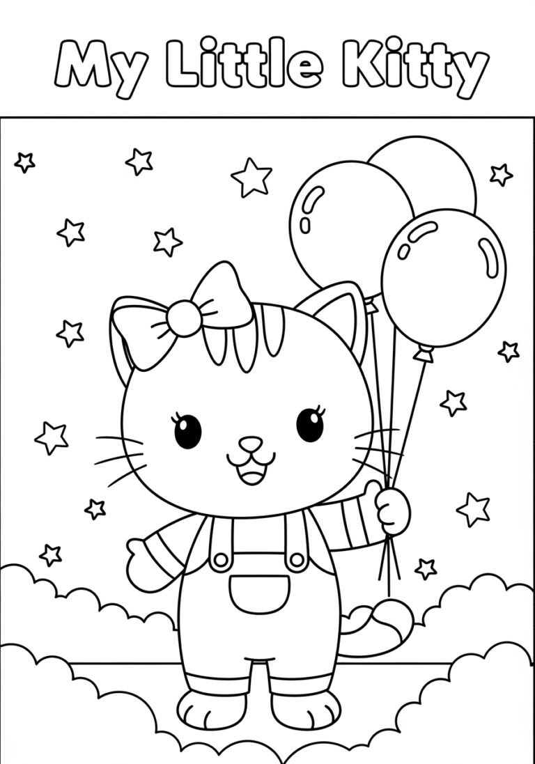 My Little Kitty Coloring Page to Print and Color