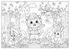 Nature Cat Coloring Page to Print Out and Color