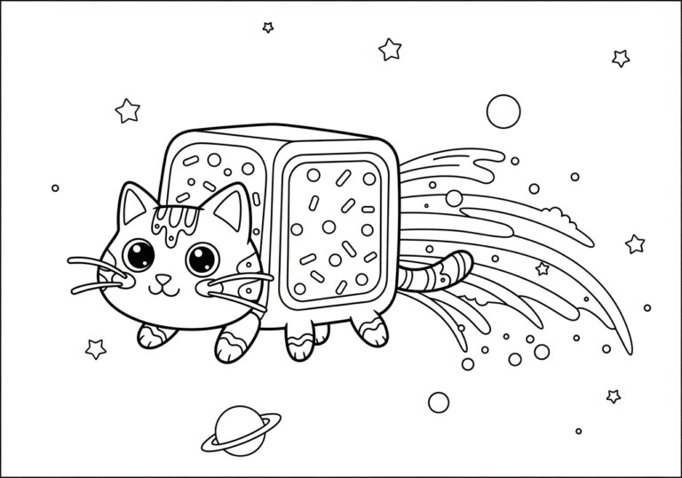 Nyan Cat Coloring Page to Print Out and Color Nyan Cat Coloring Page to Print Out and Color