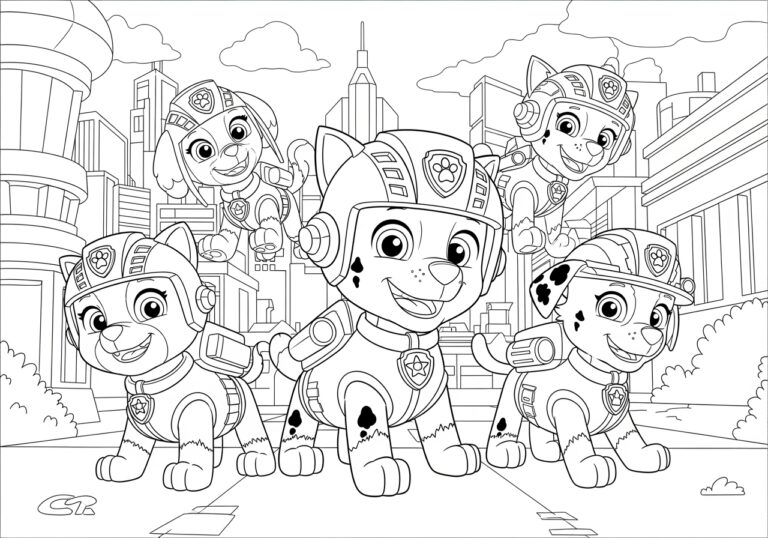 Paw Patrol Cat Pack Coloring Page