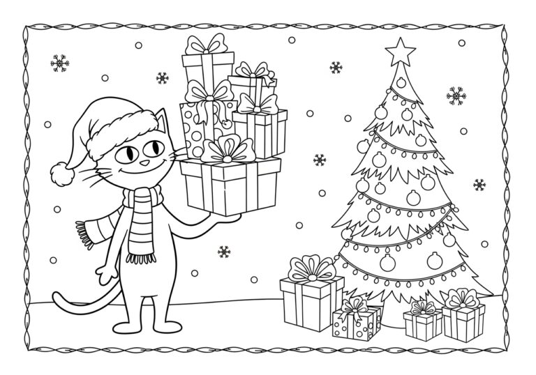 Pete the Cat Christmas Coloring Page Pete the Cat Christmas Coloring Page