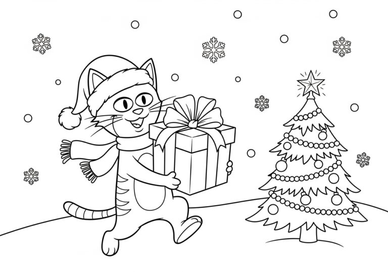 Pete the Cat Saves Christmas Coloring Page Pete the Cat Saves Christmas Coloring Page
