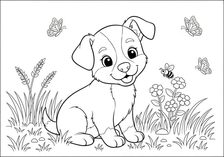 Picture of a Puppy to Colour