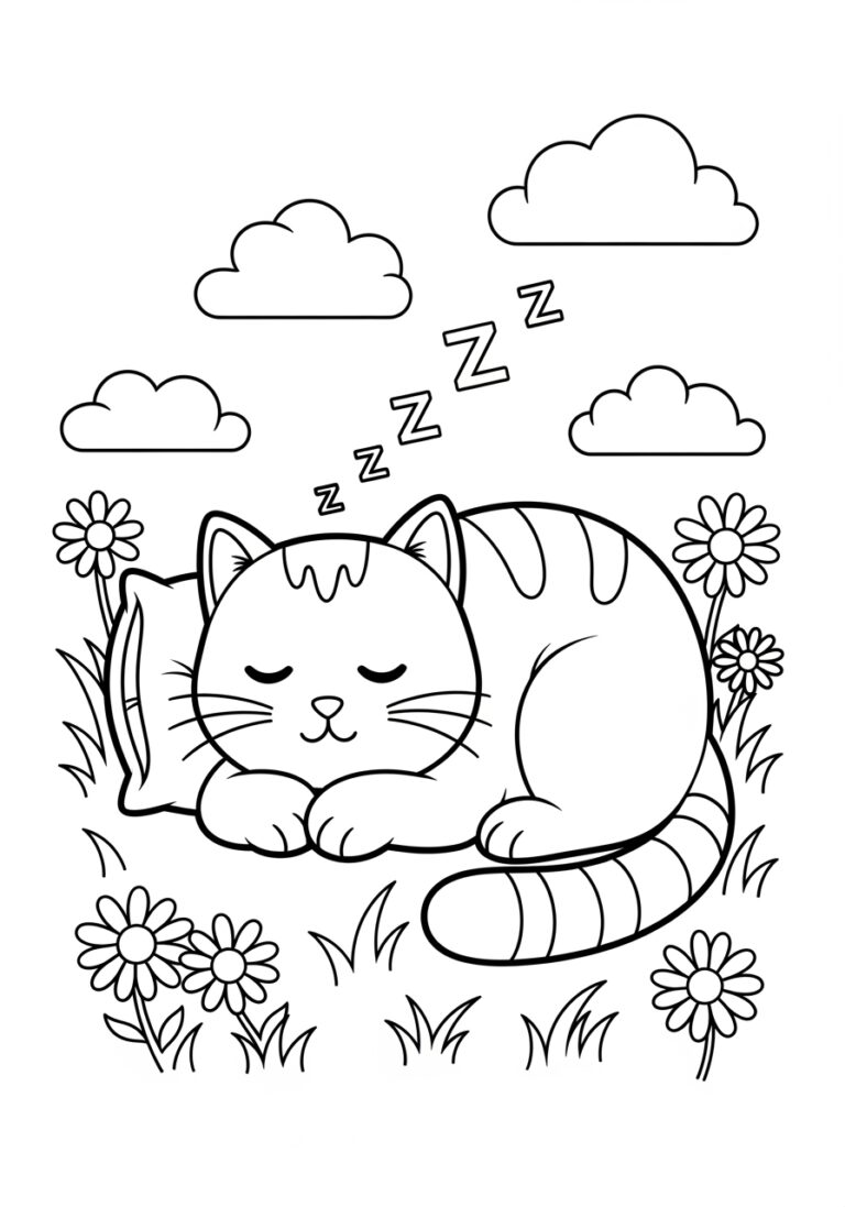 Pillow Cat Gabby’s Dollhouse Coloring Page Pillow Cat Gabby’s Dollhouse Coloring Page