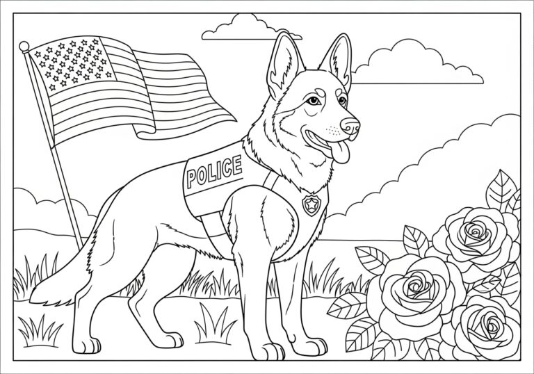 Engaging Police Dog Coloring Pages for Kids