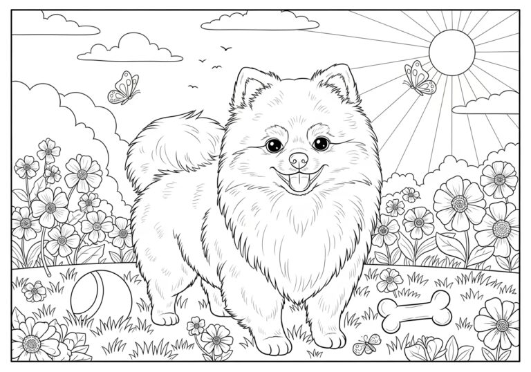 Pomeranian Dog Coloring Pages: Fun and Free Printables