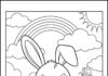 Preschool Bunny Coloring Page to Print